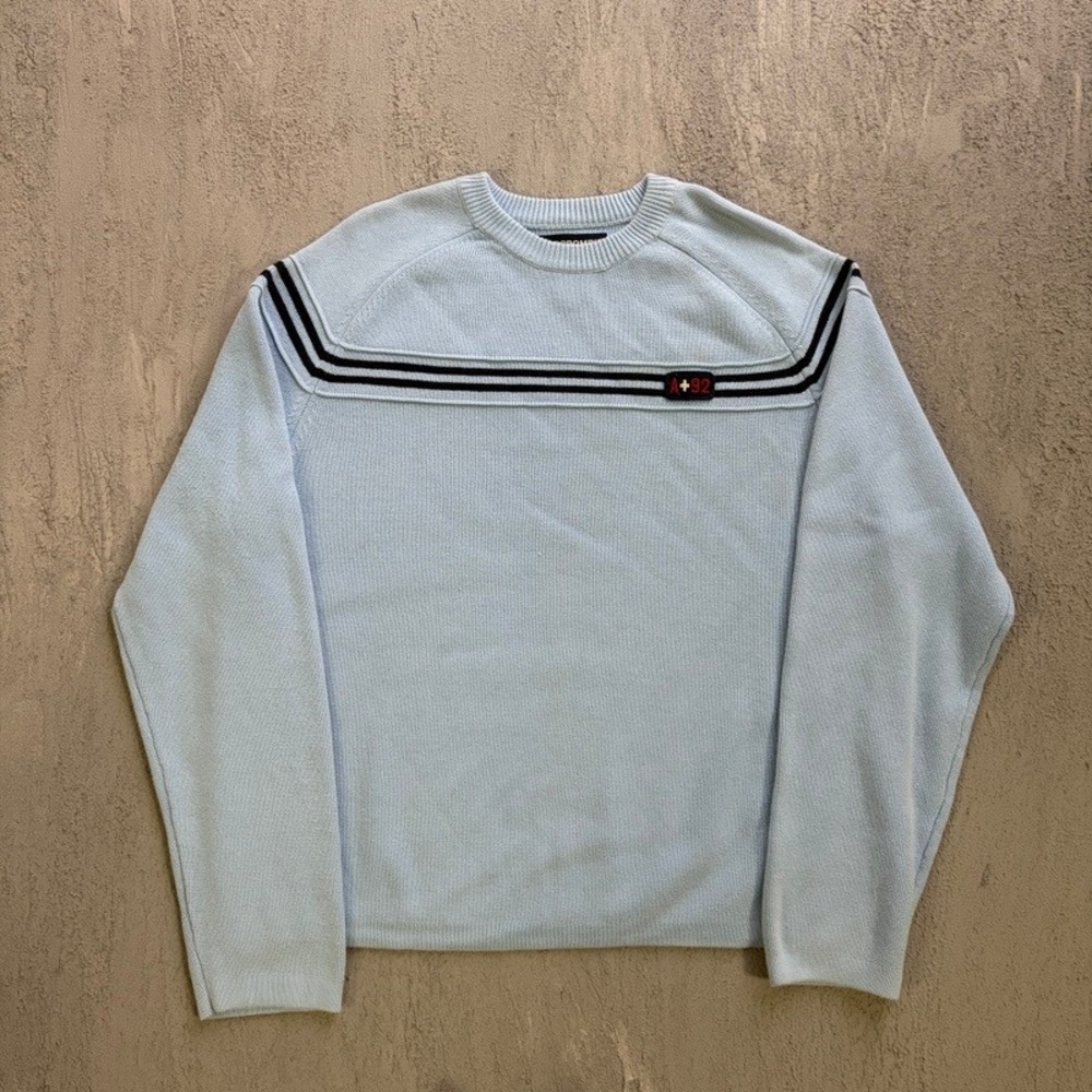 Vintage Abercrombie & Fitch Sweater XL Blue Y2K 2000s Striped